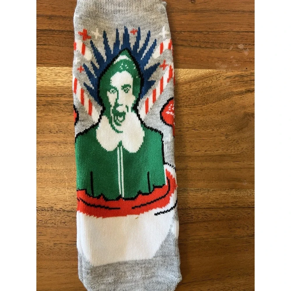 9 Pairs Of ELF Movie Christmas Themed Socks Long And Short Size 7-12 Lot